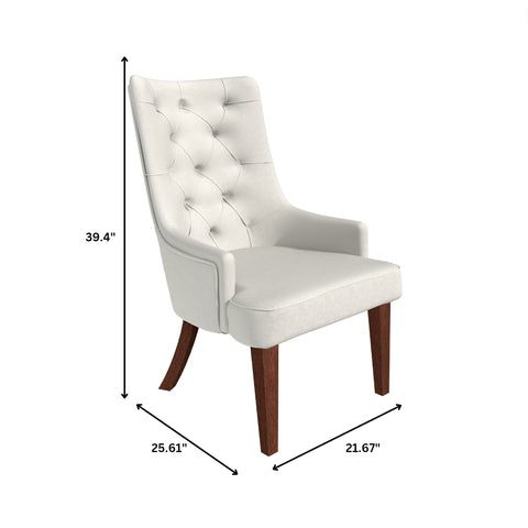 Spruce Collection Modern Wooden Dining Chair in Beige Velvet Set of 4