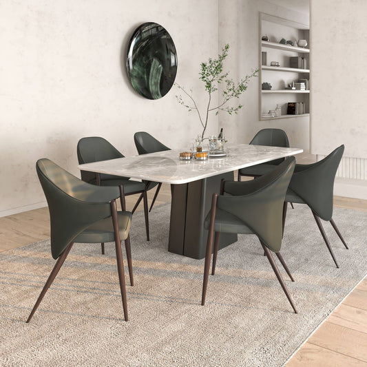 Sante Upholstered PU Leather Dining Chair with Iron Legs