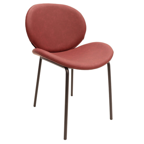 Servos Modern Dining Side Chair with Upholstered Seat and Powder Coated Iron Frame