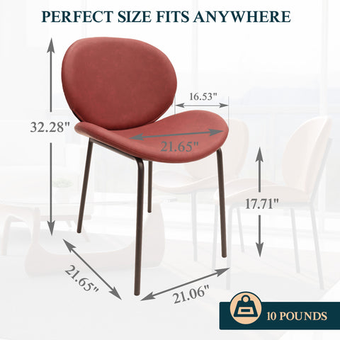 Servos Modern Dining Side Chair with Upholstered Seat and Powder Coated Iron Frame