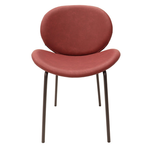 Servos Modern Dining Side Chair with Upholstered Seat and Powder Coated Iron Frame