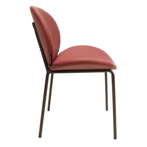 Servos Modern Dining Side Chair with Upholstered Seat and Powder Coated Iron Frame