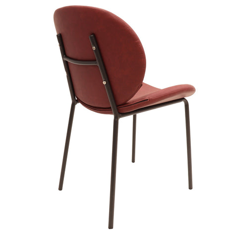 Servos Modern Dining Side Chair with Upholstered Seat and Powder Coated Iron Frame