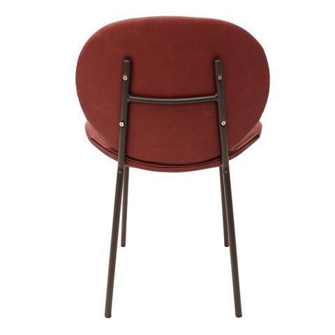 Servos Modern Dining Side Chair with Upholstered Seat and Powder Coated Iron Frame