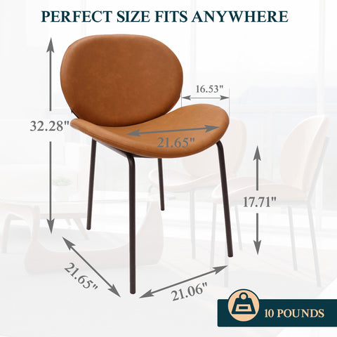 Servos Modern Dining Side Chair with Upholstered Seat and Powder Coated Iron Frame