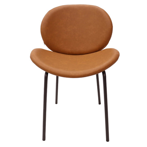 Servos Modern Dining Side Chair with Upholstered Seat and Powder Coated Iron Frame