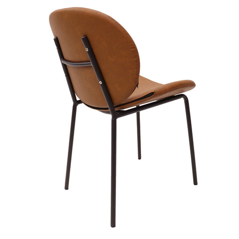 Servos Modern Dining Side Chair with Upholstered Seat and Powder Coated Iron Frame