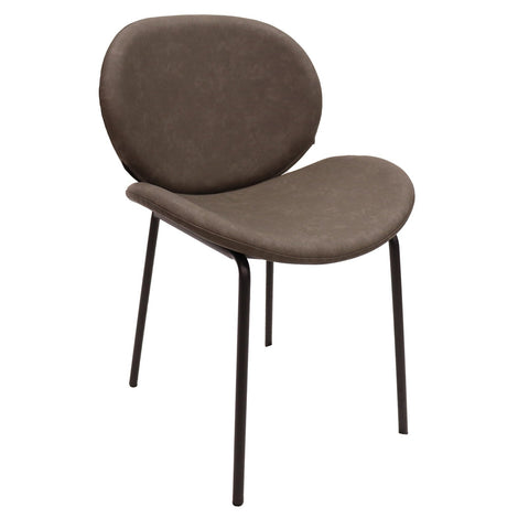 Servos Modern Dining Side Chair with Upholstered Seat and Powder Coated Iron Frame