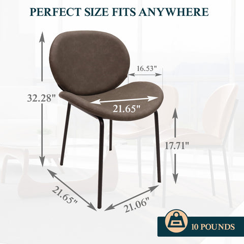 Servos Modern Dining Side Chair with Upholstered Seat and Powder Coated Iron Frame