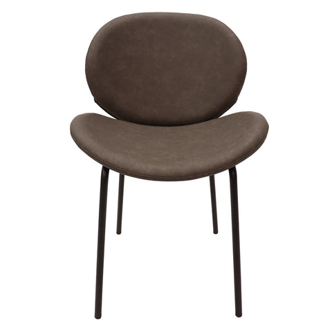 Servos Modern Dining Side Chair with Upholstered Seat and Powder Coated Iron Frame