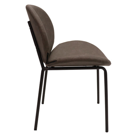 Servos Modern Dining Side Chair with Upholstered Seat and Powder Coated Iron Frame