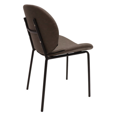 Servos Modern Dining Side Chair with Upholstered Seat and Powder Coated Iron Frame