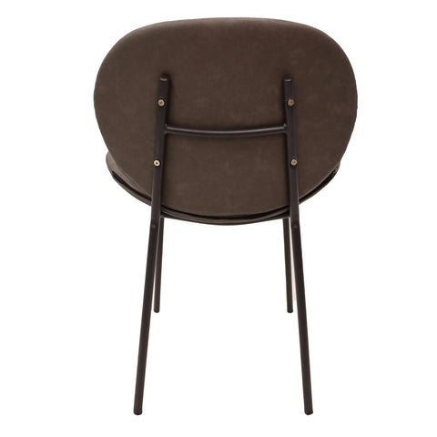 Servos Modern Dining Side Chair with Upholstered Seat and Powder Coated Iron Frame