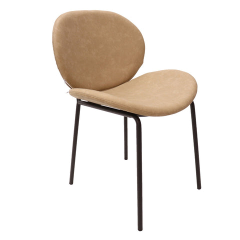 Servos Modern Dining Side Chair with Upholstered Seat and Powder Coated Iron Frame