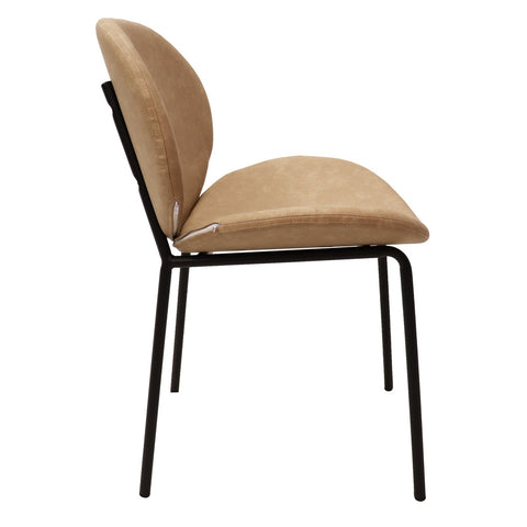 Servos Modern Dining Side Chair with Upholstered Seat and Powder Coated Iron Frame