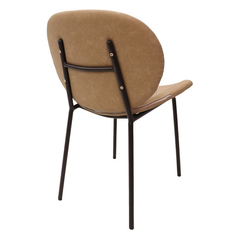 Servos Modern Dining Side Chair with Upholstered Seat and Powder Coated Iron Frame