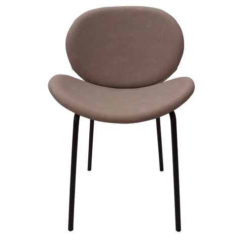 Servos Modern Dining Side Chair with Upholstered Seat and Powder Coated Iron Frame