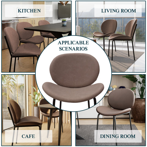 Servos Modern Dining Side Chair with Upholstered Seat and Powder Coated Iron Frame