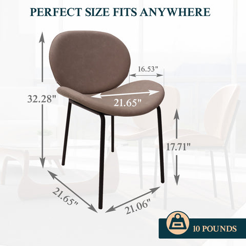 Servos Modern Dining Side Chair with Upholstered Seat and Powder Coated Iron Frame