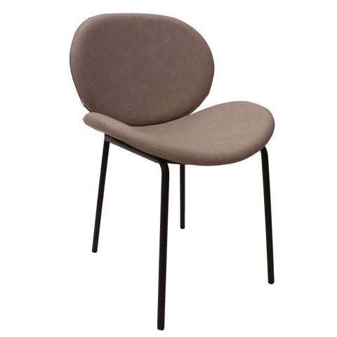 Servos Modern Dining Side Chair with Upholstered Seat and Powder Coated Iron Frame