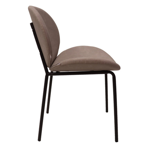 Servos Modern Dining Side Chair with Upholstered Seat and Powder Coated Iron Frame