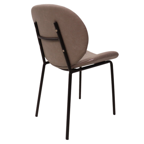 Servos Modern Dining Side Chair with Upholstered Seat and Powder Coated Iron Frame