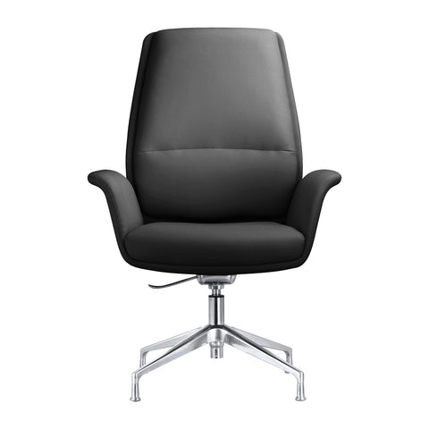 Summit Modern Office Chair in Faux Leather and Aluminum Frame with Adjustable Height and Swivel