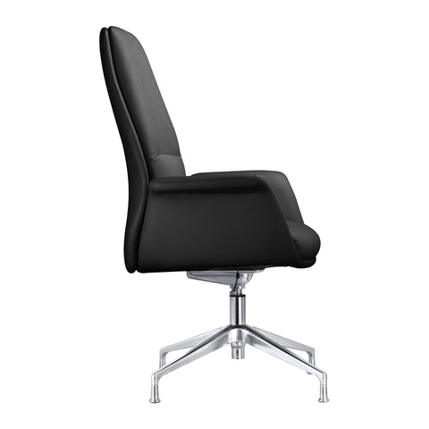 Summit Modern Office Chair in Faux Leather and Aluminum Frame with Adjustable Height and Swivel