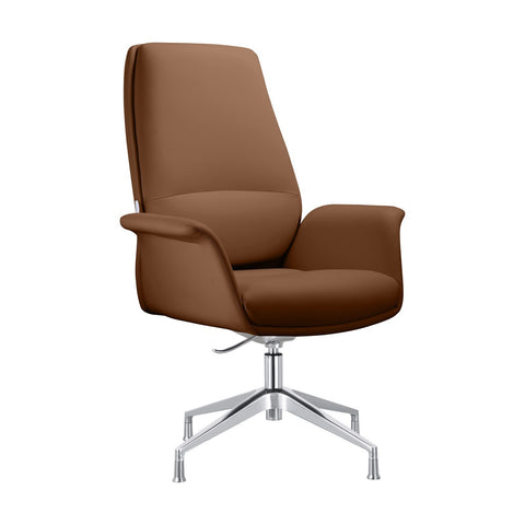 Summit Modern Office Chair in Faux Leather and Aluminum Frame with Adjustable Height and Swivel