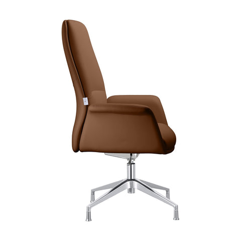 Summit Modern Office Chair in Faux Leather and Aluminum Frame with Adjustable Height and Swivel