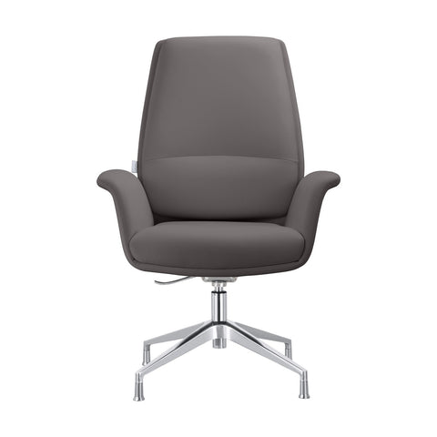 Summit Modern Office Chair in Faux Leather and Aluminum Frame with Adjustable Height and Swivel