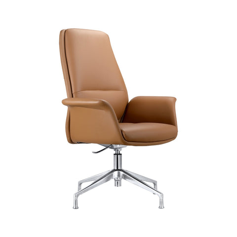 Summit Modern Office Chair in Faux Leather and Aluminum Frame with Adjustable Height and Swivel