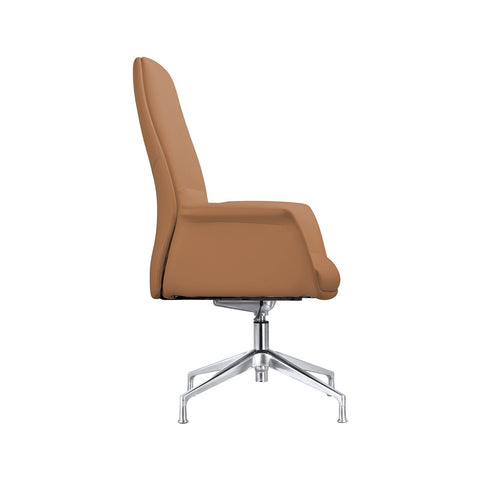 Summit Modern Office Chair in Faux Leather and Aluminum Frame with Adjustable Height and Swivel