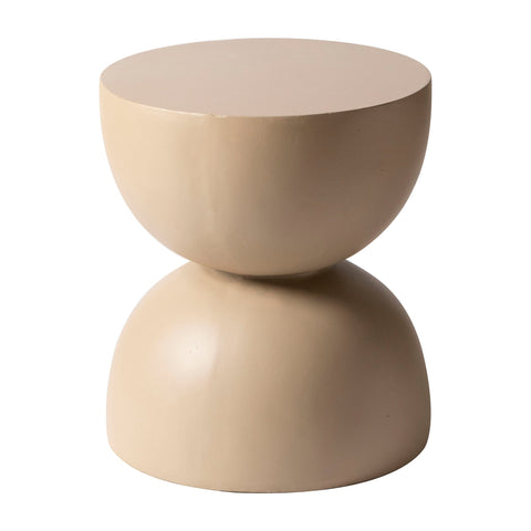 Sage Minimalist Side Table in Fiberstone Hourglass Design Accent Table