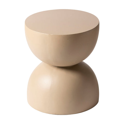 Sage Minimalist Side Table in Fiberstone Hourglass Design Accent Table