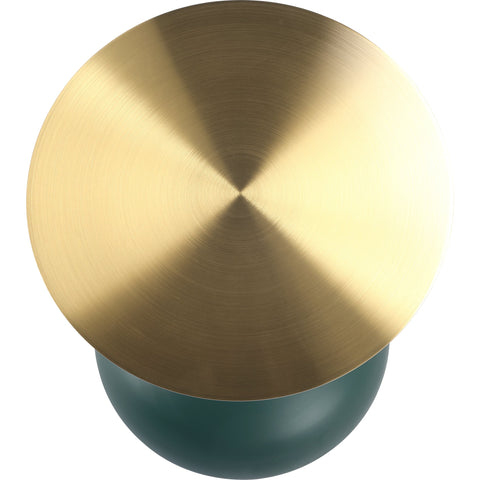 Savoy Wide Side Table with Gold Stainless Steel Top Round Accent Table and Elegant Pedestal Base