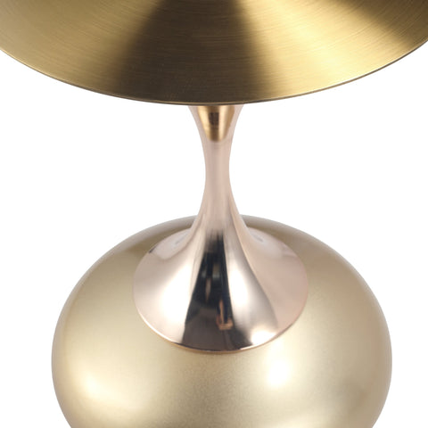 Savoy Wide Side Table with Gold Stainless Steel Top Round Accent Table and Elegant Pedestal Base