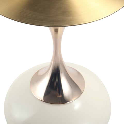 Savoy Wide Side Table with Gold Stainless Steel Top Round Accent Table and Elegant Pedestal Base