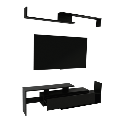 Surrey Modern TV Stand with MDF Shelves and Bookcase for Living Room