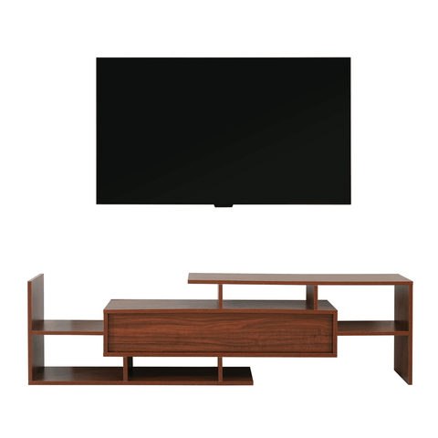 Surrey Modern TV Stand with MDF Shelves and Bookcase for Living Room