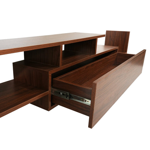 Surrey Modern TV Stand with MDF Shelves and Bookcase for Living Room