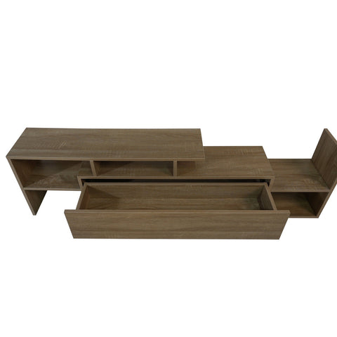 Surrey Modern TV Stand with MDF Shelves and Bookcase for Living Room