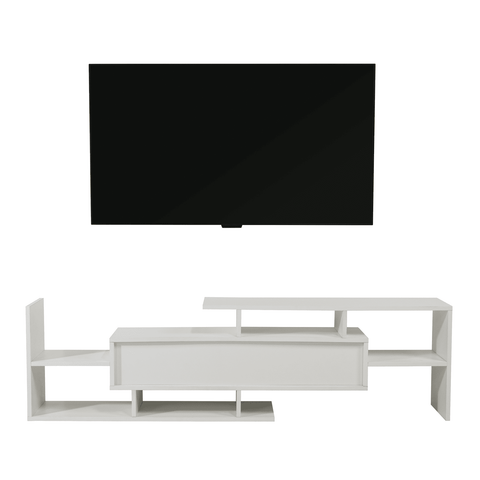 Surrey Modern TV Stand with MDF Shelves and Bookcase for Living Room