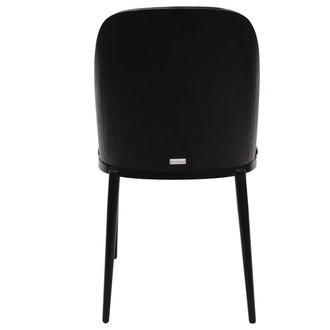 Tule Dining Side Chair with Upholstered Seat and Powder-Coated Steel Frame