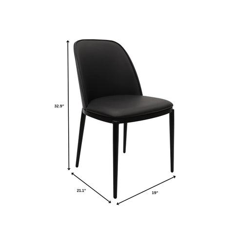 Tule Dining Side Chair with Upholstered Seat and Powder-Coated Steel Frame