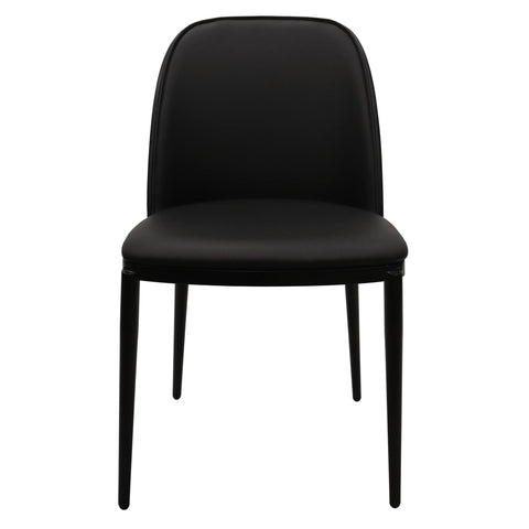 Tule Dining Side Chair with Upholstered Seat and Powder-Coated Steel Frame