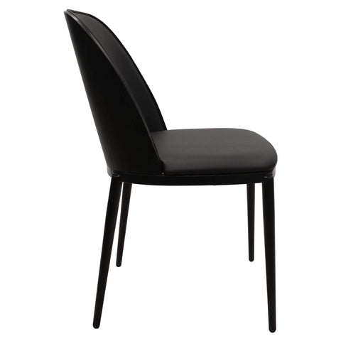 Tule Dining Side Chair with Upholstered Seat and Powder-Coated Steel Frame