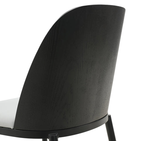 Tule Dining Side Chair with Upholstered Seat and Powder-Coated Steel Frame