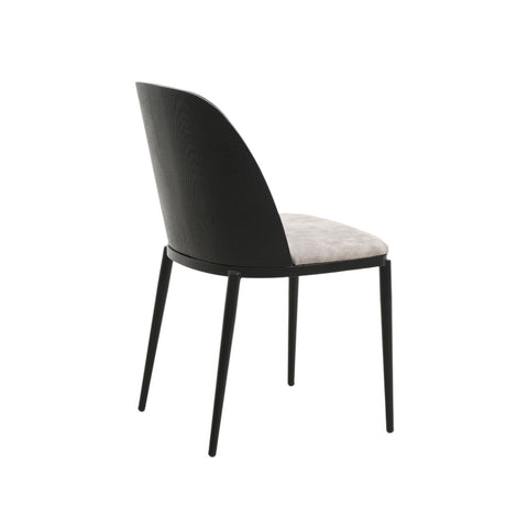 Tule Dining Side Chair with Upholstered Seat and Powder-Coated Steel Frame Set of 4