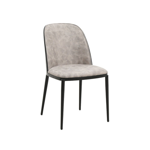 Tule Dining Side Chair with Upholstered Seat and Powder-Coated Steel Frame